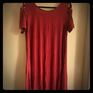 Red Dress with strapped cut outs